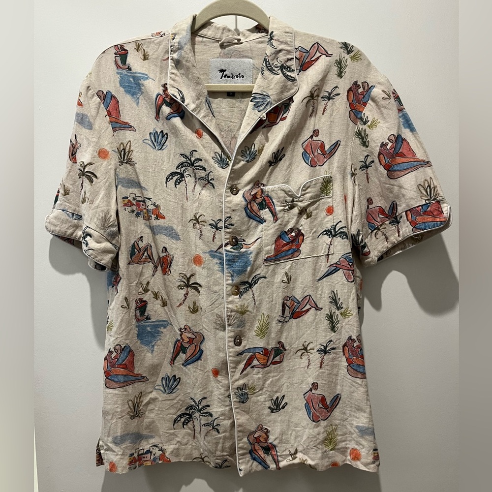 Tombolo Short Sleeve Linen Button-up - Small